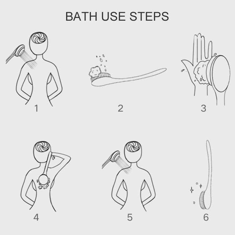 2 PCS Back Massage Bath Brush Nylon Brush Head Long Handle Bath Rubbing Brush — view 6