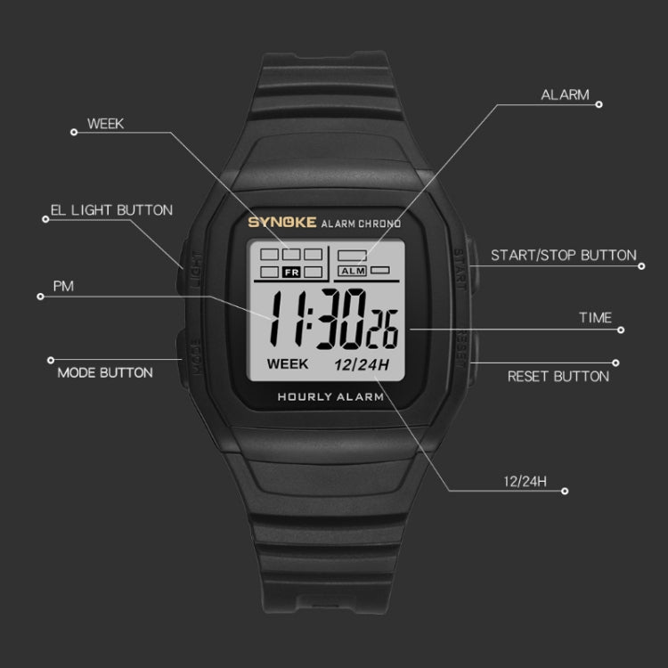 SYNOKE 9023B Multifunctional Sports Shockproof & Waterproof Electronic Watch