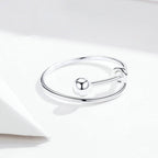 S925 Sterling Silver Ring Platinum Plated Open Ring