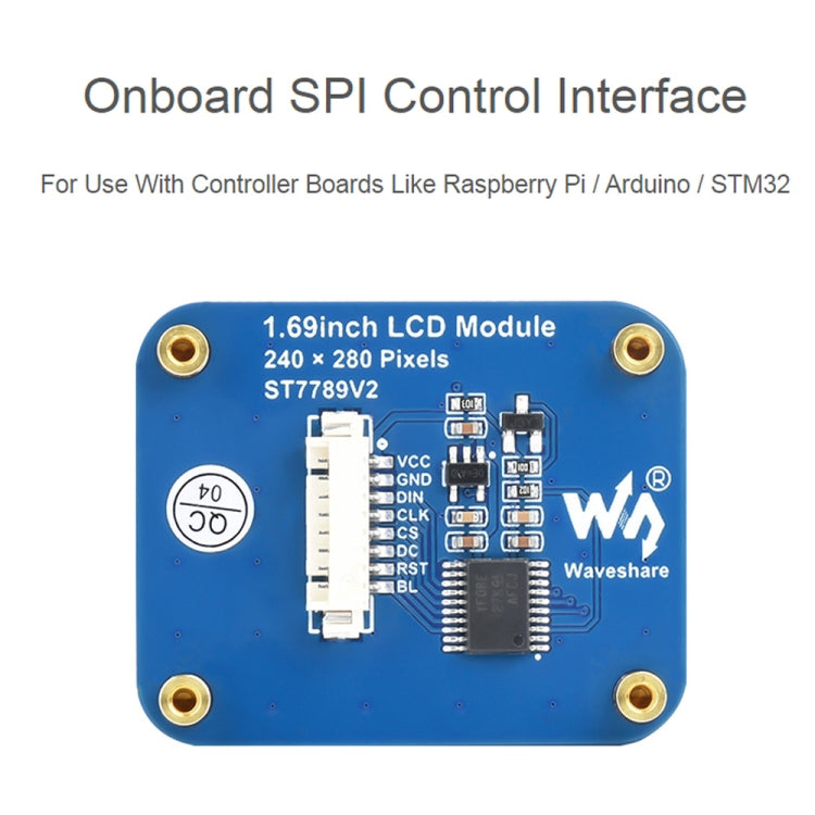Waveshare 1.69 Inch 240×280 Resolution IPS LCD Display Module With SPI Interface