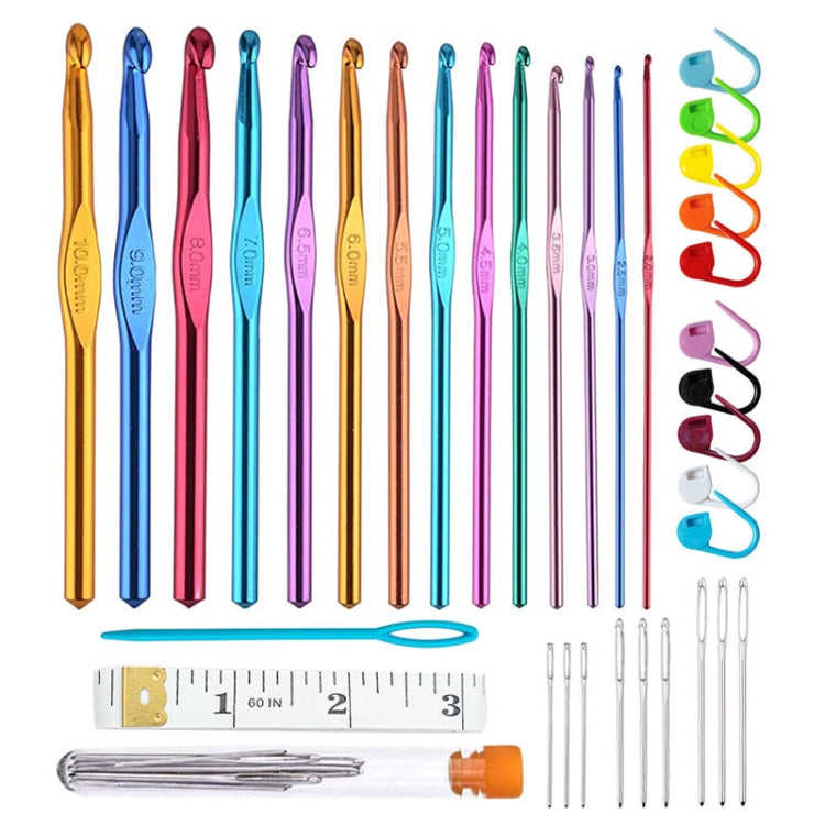 Color Alumina Single Head Crochet Handmade DIY Knitting Tool Material, 33 PCS/Set — 36 PCS/Set