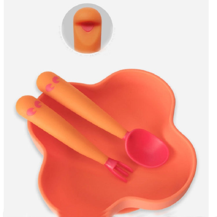 Baby Learning To Eat Bending Training Elbow Twisting Spoon Fork