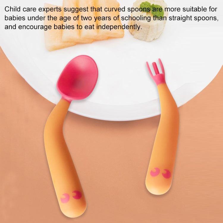 Baby Learning To Eat Bending Training Elbow Twisting Spoon Fork