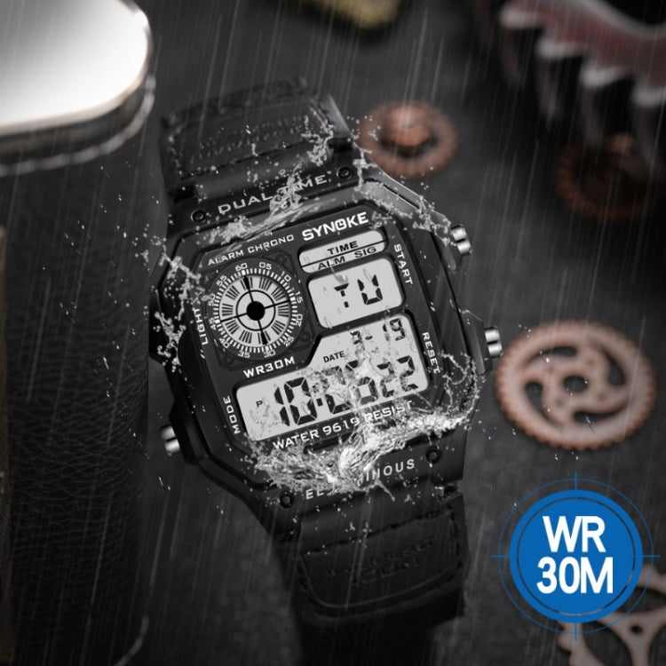 SYNOKE 9619B Nylon Canvas Strap Luminous Waterproof Digital Watch — view 8