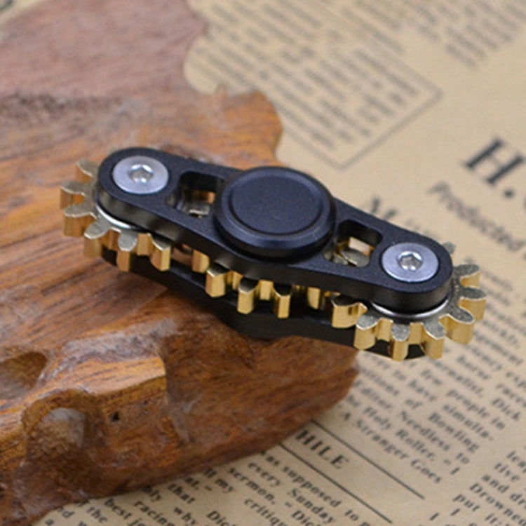 Three Gear Linkage Pure Copper Fidget Spinner Decompression Toy — Three Gear(Black)
