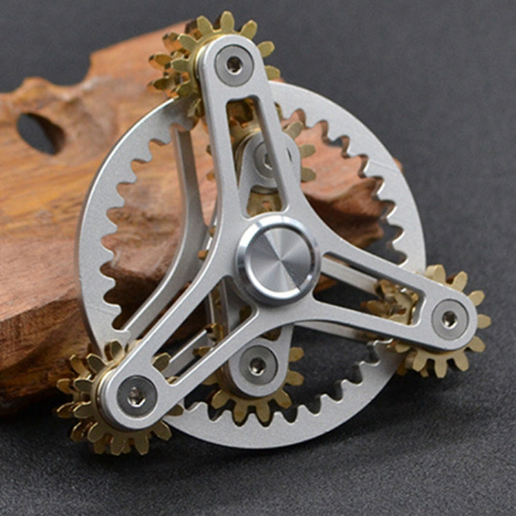 Three Gear Linkage Pure Copper Fidget Spinner Decompression Toy — Three Gear Updated Version(Silver)