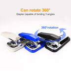 Deli 0414 Stapler Portable Rotatable Stapler 0012 Staple Nail — Black