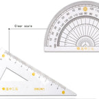 Deli 4 in 1 Student Exam Ruler Four-piece Set Containing Ruler Triangle Protractor