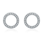 Geometric S925 Sterling Silver Earrings with Gemstone Earrings