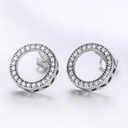 Geometric S925 Sterling Silver Earrings with Gemstone Earrings