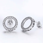 Geometric S925 Sterling Silver Earrings with Gemstone Earrings