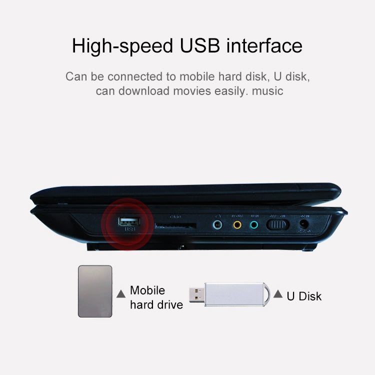 7.8 inch Portable DVD with TV Player, Support SD / MMC Card / Game Function / USB Port