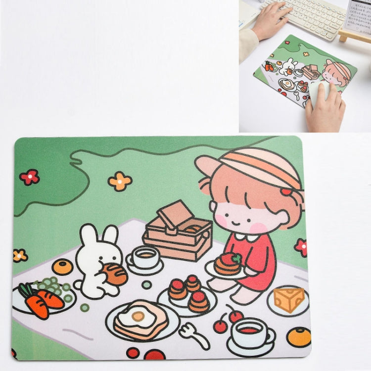 5 PCS Creative Cute Cartoon Rabbit Girl Mouse Pad Laptop Student Mouse Pad