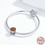 925 Sterling Silver Coffee Cup Beaded DIY Bracelet Accessories