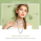 S925 Sterling Silver Stackable Heart-shaped Pendant Safety Chain