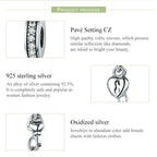 S925 Sterling Silver Stackable Heart-shaped Pendant Safety Chain