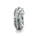925 Sterling Silver Bohemia Feather Beads For Women DIY Bracelet Accessories