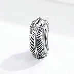 925 Sterling Silver Bohemia Feather Beads For Women DIY Bracelet Accessories