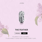925 Sterling Silver Bohemia Feather Beads For Women DIY Bracelet Accessories