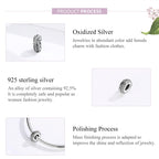 925 Sterling Silver Bohemia Feather Beads For Women DIY Bracelet Accessories