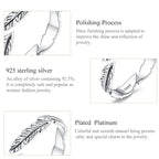 Sterling Silver Ring White Feather Ring Fashion Simple Ring