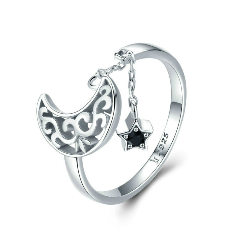 S925 Sterling Silver Ring Starlight Moon Sky Open Ring