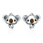 Koala Sterling Silver Ladies Gemstone Earrings