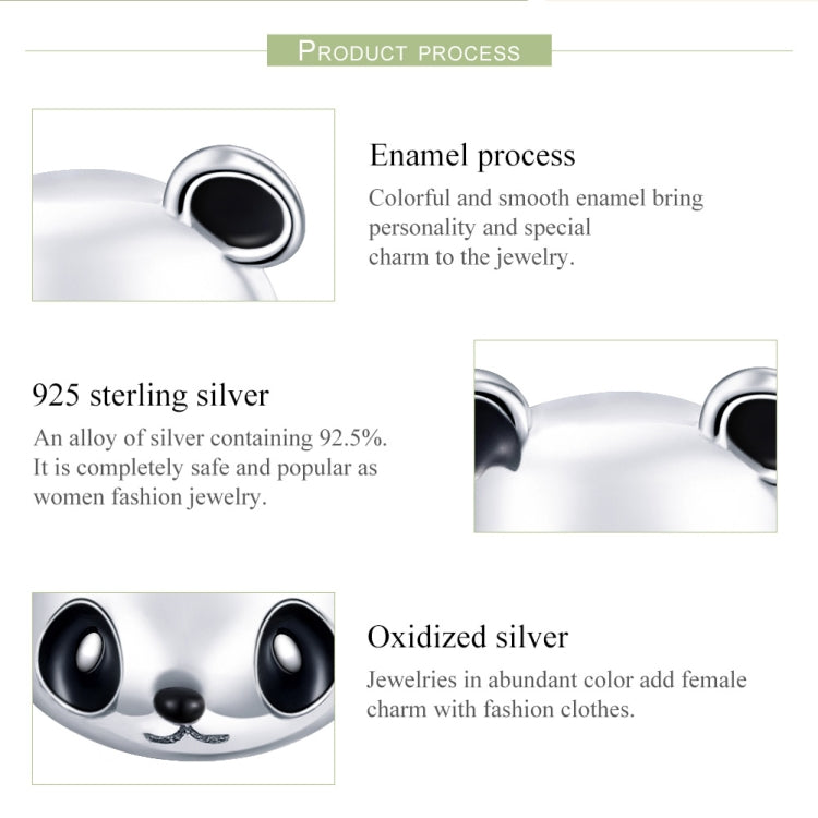 Panda S925 Sterling Silver Earrings Temperament Female Earrings