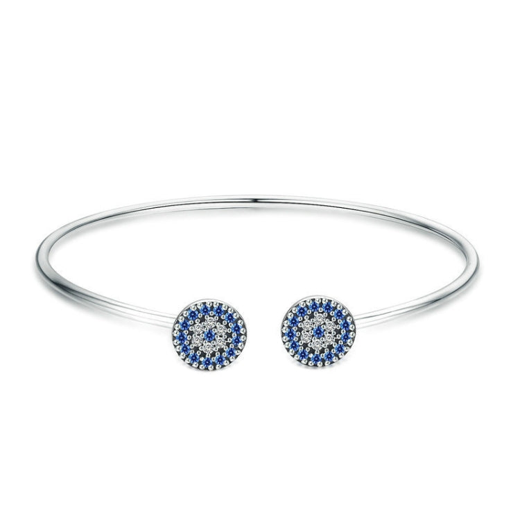 Bright Blue Eyes Inlaid Zircon Bracelet S925 Sterling Silver Bracelet