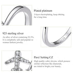925 Sterling Silver Ring Plane Zircon Open White Gold Plated Ring