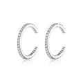 Sterling Silver Ear Bone Clip Simple Zircon Earrings