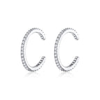 Sterling Silver Ear Bone Clip Simple Zircon Earrings