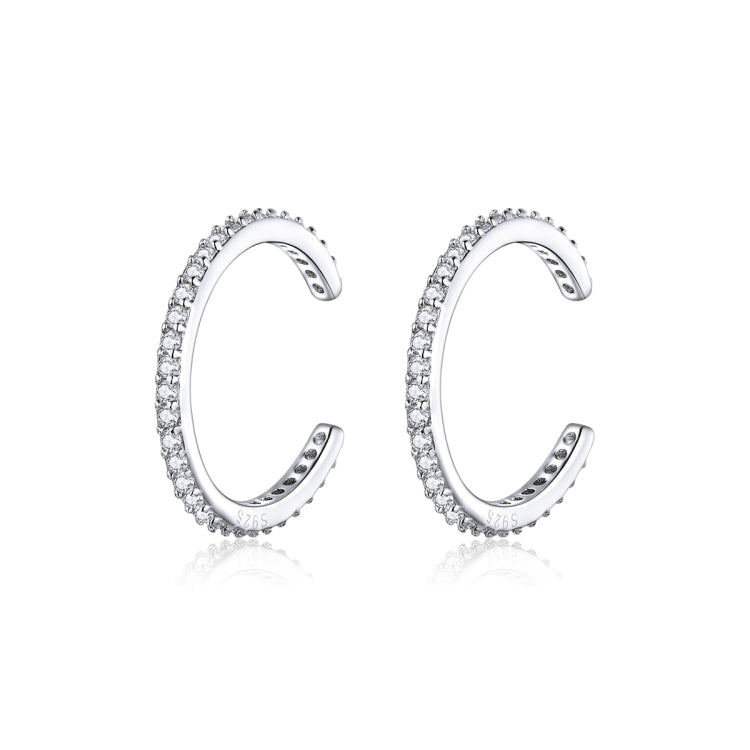 Sterling Silver Ear Bone Clip Simple Zircon Earrings