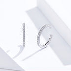 Sterling Silver Ear Bone Clip Simple Zircon Earrings