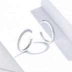 Sterling Silver Ear Bone Clip Simple Zircon Earrings
