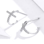 Cross Earrings Sterling Silver S925 Zircon Earrings