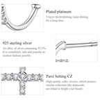 Cross Earrings Sterling Silver S925 Zircon Earrings
