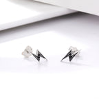 S925 Sterling Silver Stud Earrings Lightning Lady Diamond Earring — SCE156
