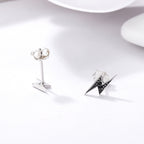 S925 Sterling Silver Stud Earrings Lightning Lady Diamond Earring — view 3