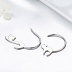 Naughty Cat S925 Sterling Silver Earrings — SCE073