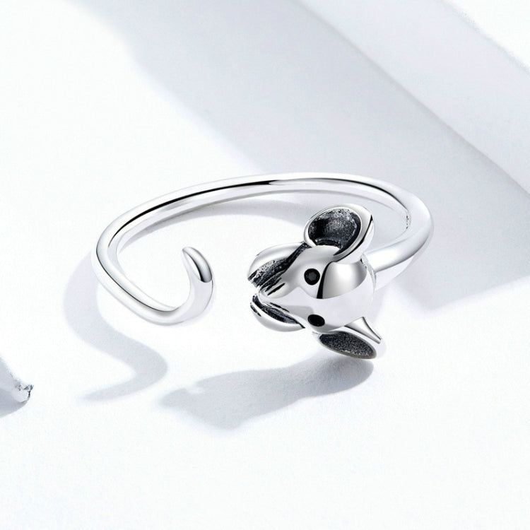 S925 Sterling Silver Open Ring New Year's Zodiac Rat Ring