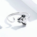 S925 Sterling Silver Open Ring New Year's Zodiac Rat Ring