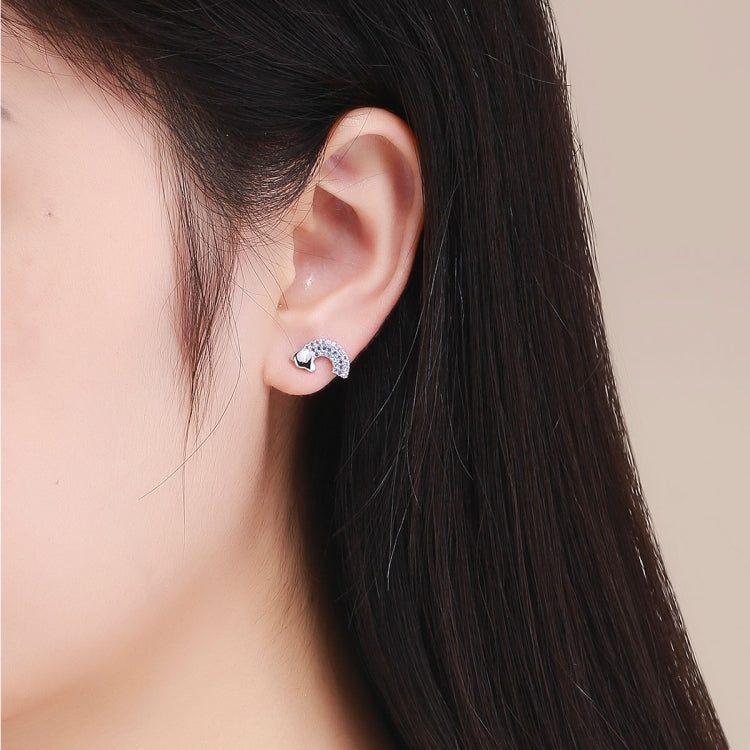 Rainbow S925 Sterling Silver Stud Earrings Diamonds Hypoallergenic Earrings