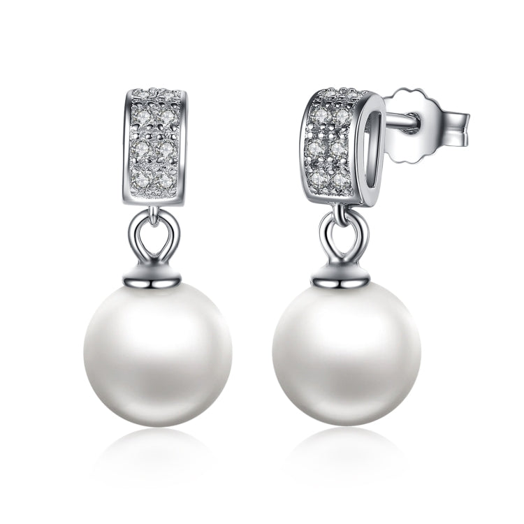 Shell Bead Earrings S925 Sterling Silver Stud Earrings Inlaid Silver Jewelry