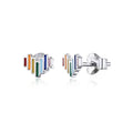 Rainbow Earrings S925 Love Simple Earrings Sterling Silver Earrings