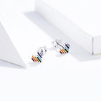 Rainbow Earrings S925 Love Simple Earrings Sterling Silver Earrings