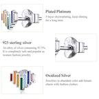 Rainbow Earrings S925 Love Simple Earrings Sterling Silver Earrings