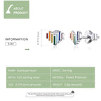 Rainbow Earrings S925 Love Simple Earrings Sterling Silver Earrings