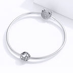 Vintage Love Beaded Sterling Silver S925 Round Beads DIY Bracelet Jewelry Accessories