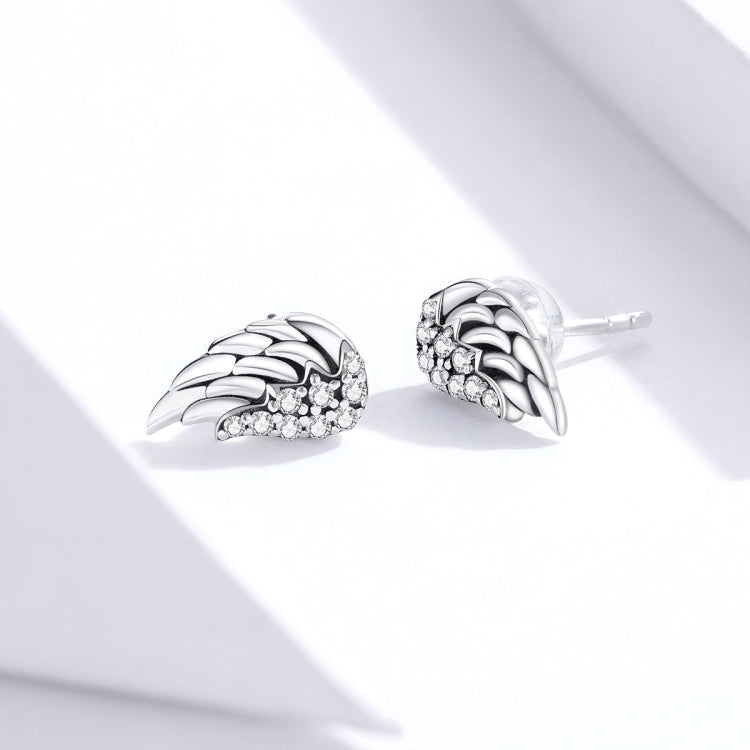 S925 Sterling Silver Wings Earrings Personality Earrings